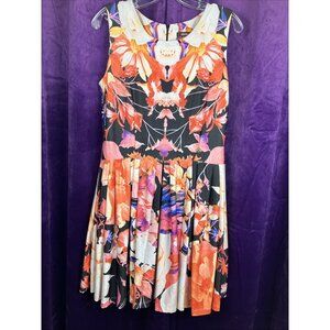 L Roberto Cavalli 2013 Floral Inkblot Paint Dress